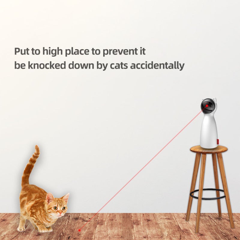 Rechargeable Cat Pointer: White, Silent Motor, 2 Modes, Automatic 15-Min Cycle - Interactive LED Light Toy for Indoor Cats, Floor Wall Hunting Play - Image 5