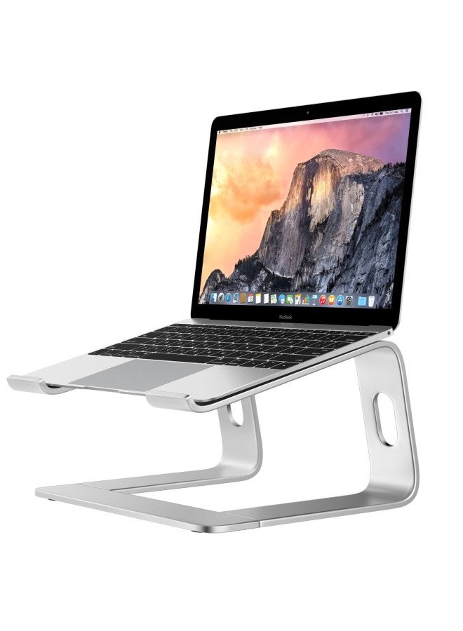 Notebook Stand Macbook Desktop Heightening Hollow Heat Dissipation Base Lifting Computer Stand M-type Wrist Support-Color:MD-5 Notebook Bracket: Silver - Image 1