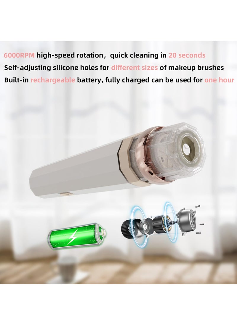 SYOSI Makeup Brush Cleaner and Dryer, Super Fast Brush Cleaner Machine, Electric Cosmetic Brush Spinner, Rechargeable Makeup Brush Tools for All Size Brushes  - Image 3