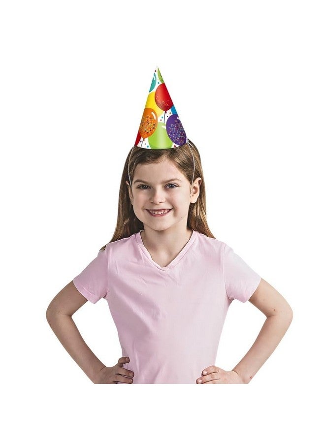 Amscan Birthday Celebration Paper Cone Hats - 7" (24 Pcs) - Multicolor Party Hats for Birthday Parties - Image 4