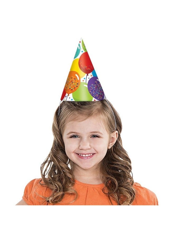 Amscan Birthday Celebration Paper Cone Hats - 7" (24 Pcs) - Multicolor Party Hats for Birthday Parties - Image 5
