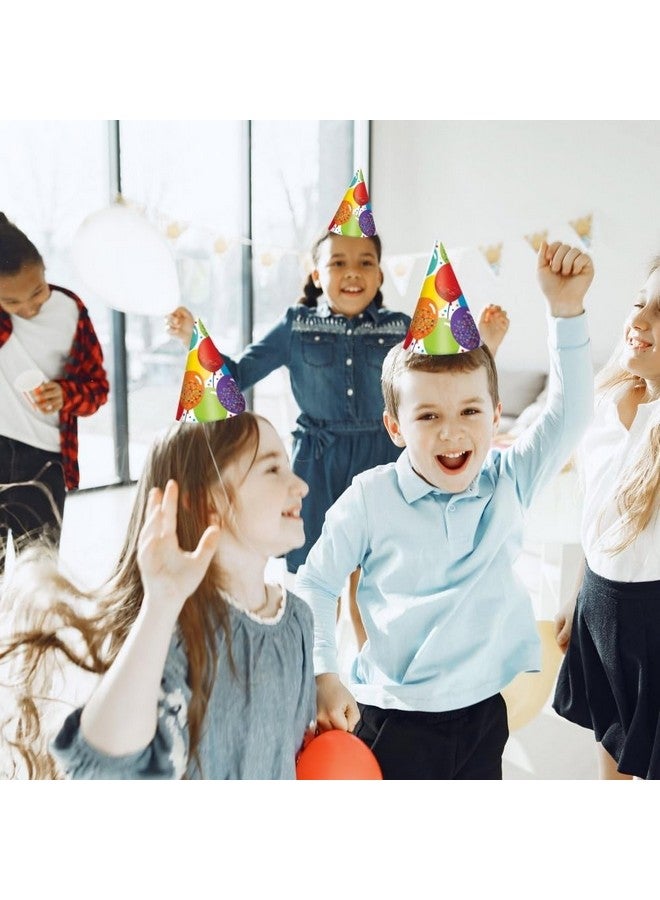 Amscan Birthday Celebration Paper Cone Hats - 7" (24 Pcs) - Multicolor Party Hats for Birthday Parties - Image 3