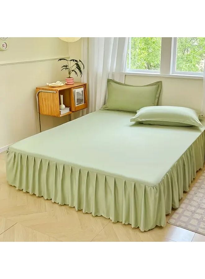 Luxurious Soft Lace Bed Skirt Fruit Green 55 12x78 74 Inch Non Slip Fitted Sheet - Image 1