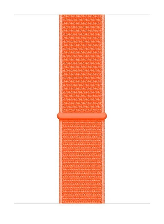 Watch Nylon Loop Band Compatible with Apple Watch 42mm 44mm 45mm 46mm 49mm, Soft Woven Sport Strap, Adjustable Replacement Wristband for Apple Watch Series Ultra / SE / Series 1/2/3/4/5/6/7/8/9/10/11- Orange - Image 3