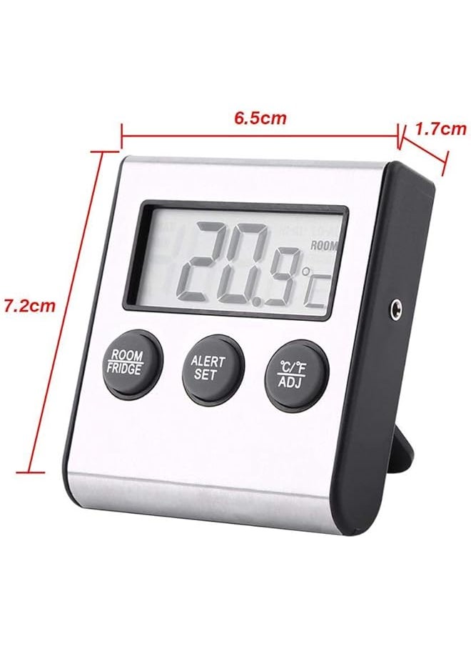 erorex - Digital Refrigerator Thermometer Lcd Alarm Fridge Temperature Monitor Mini Battery Powered Freezer Room Thermometer With Max Min Temperature Records - Image 1