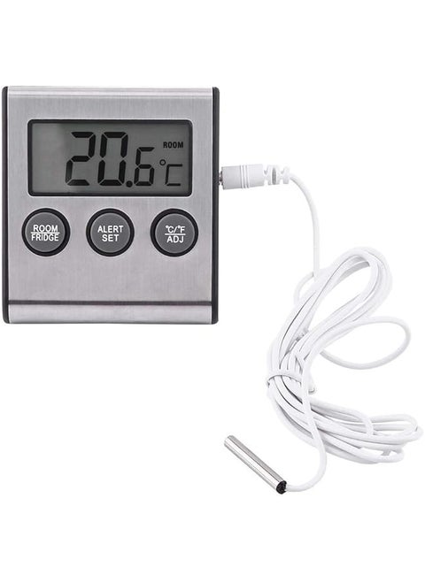 Digital Refrigerator Thermometer Lcd Alarm Fridge Temperature Monitor Mini Battery Powered Freezer Room Thermometer With Max Min Temperature Records