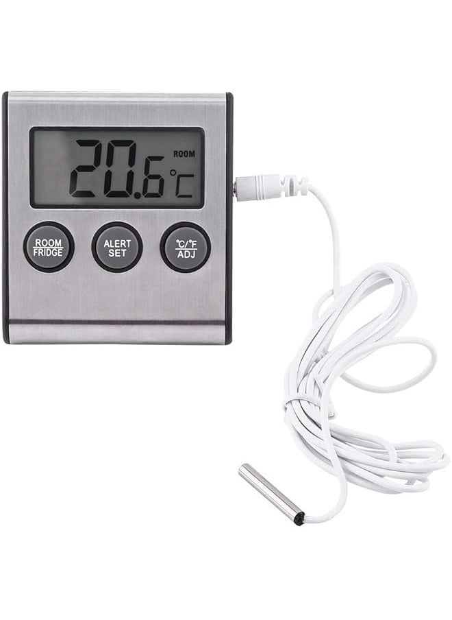 erorex - Digital Refrigerator Thermometer Lcd Alarm Fridge Temperature Monitor Mini Battery Powered Freezer Room Thermometer With Max Min Temperature Records - Image 1