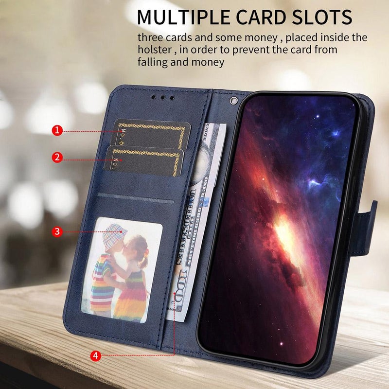 erorex For Tecno Pova 7 Pro 5G Classic Calf Texture Flip Leather Phone Case(Blue) - Image 3