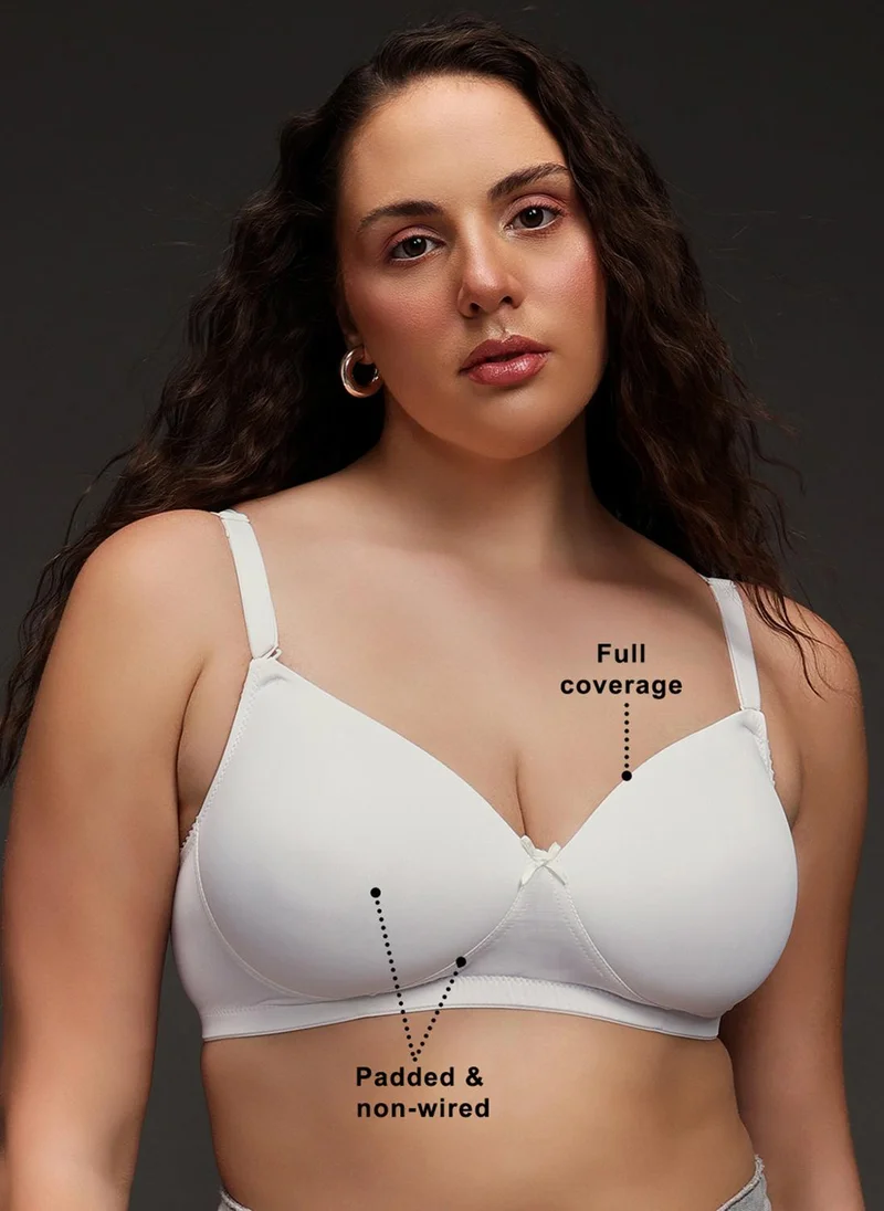 كلوفيا Clovia Padded Non-Wired Full Coverage Multiway T-shirt Bra in White