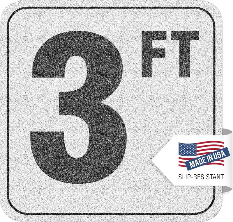 Aquatic Custom Tile , 3FT Pool Depth Markers, 6x6 Inches Vinyl Pool Stickers, Swimming Pool Number Markers, Pool Safety Signage, Adhesive Pool Depth Marker Sticker for Decks, MADE IN USA - (1 Pack) - Image 1