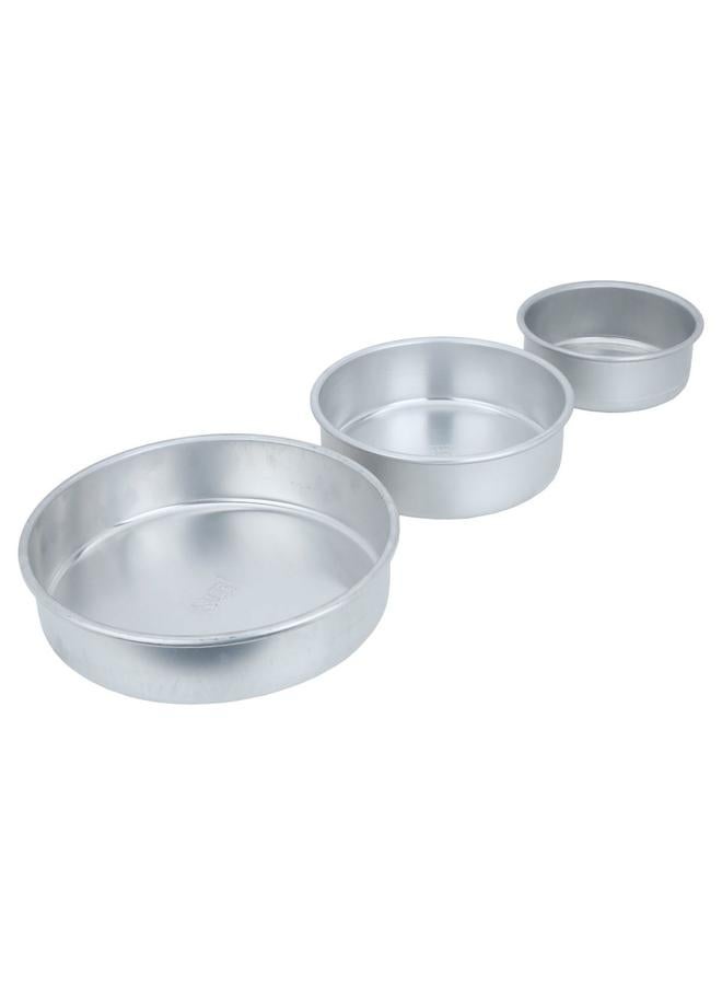 السيف  طقم قوالب الكيك الألومنيوم 3 قطع فضي - Image 2