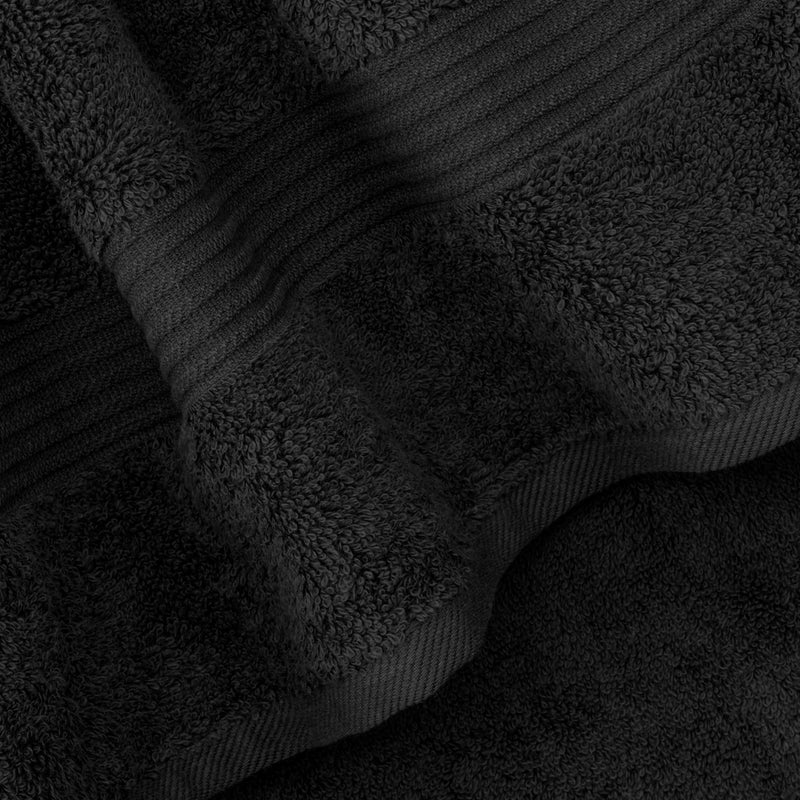 كوتن بارادايس Cotton Paradise Black 6 قطع مناشف مجموعة مناشف تركية قطنية 100 ٪ للحمام 2 مناشف حمام 2 مناشف يدوية 2 مناشف حمام ناعمة  - Image 4
