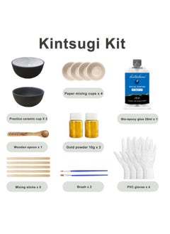 MUFUN Kintsugi Repair Kit Repair Your Meaningful Pottery With Gold Powder Glue Comes With Two Practice Ceramic Cups For Starter  - Image 5