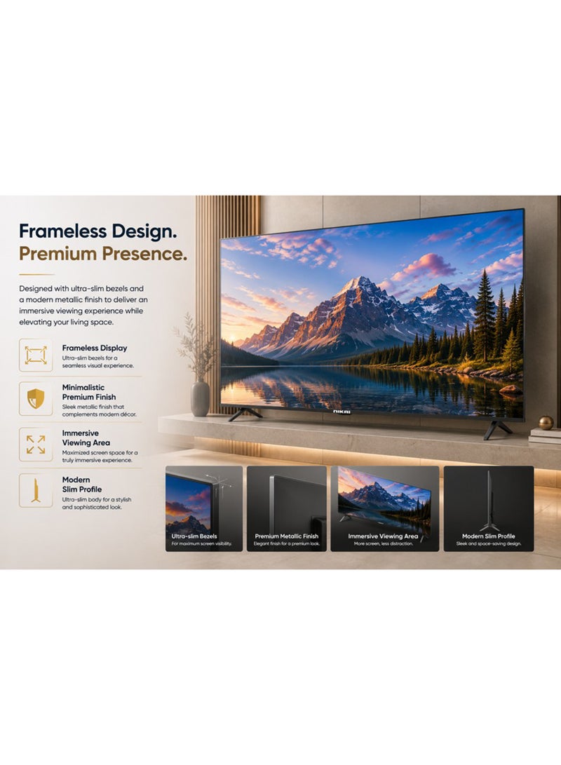 NIKAI 55-inch 4K UHD Smart TV with Tizen OS (Samsung Powered) | Ultra HD LED Television | HDR10 | Built-in WiFi & Voice Control | Bluetooth 2.1 + EDR | 3 HDMI & 2 USB | 3840x2160 Resolution - 55QTZN4KSLED 55QTZN4KSLED Black - Image 4