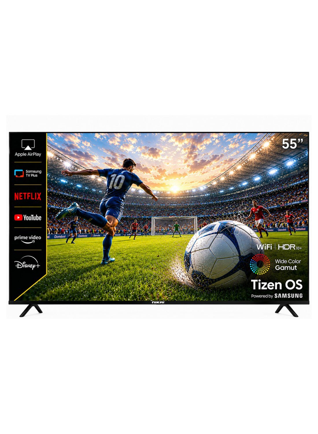55-inch 4K UHD Smart TV with Tizen OS (Samsung Powered) | Ultra HD LED Television | HDR10 | Built-in WiFi & Voice Control | Bluetooth 2.1 + EDR | 3 HDMI & 2 USB | 3840x2160 Resolution - 55QTZN4KSLED 55QTZN4KSLED Black