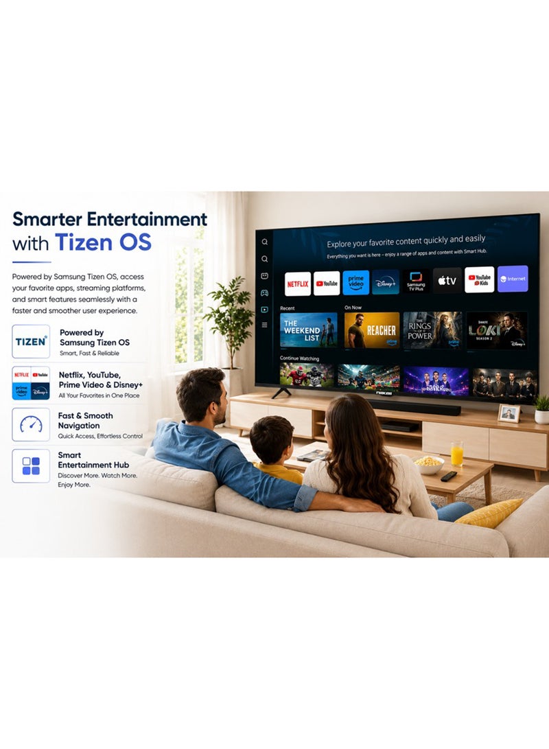 NIKAI 55-inch 4K UHD Smart TV with Tizen OS (Samsung Powered) | Ultra HD LED Television | HDR10 | Built-in WiFi & Voice Control | Bluetooth 2.1 + EDR | 3 HDMI & 2 USB | 3840x2160 Resolution - 55QTZN4KSLED 55QTZN4KSLED Black - Image 2
