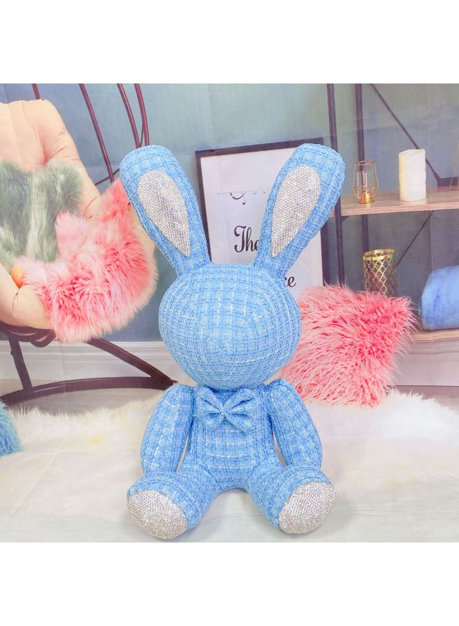 Diamond-encrusted Big Rabbit Manufacturers Internet-famous Children's Toys Birthday Gifts Grab Rag Dolls Plush Toys Wedding Gifts-Color:Lake Blue (fabric)-Height:38cm Big Rabbit With Drill - Image 3