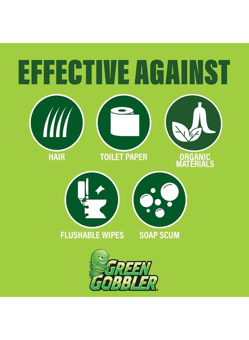 Green Gobbler Drain Opening Powder Packs 3 Pack + 1 Stick | Powerful Clog Remover for Kitchen Sink, Bathroom & Toilet | Bleach-Free Pipe Cleaner Safe for Septic & Plumbing Systems - Image 5