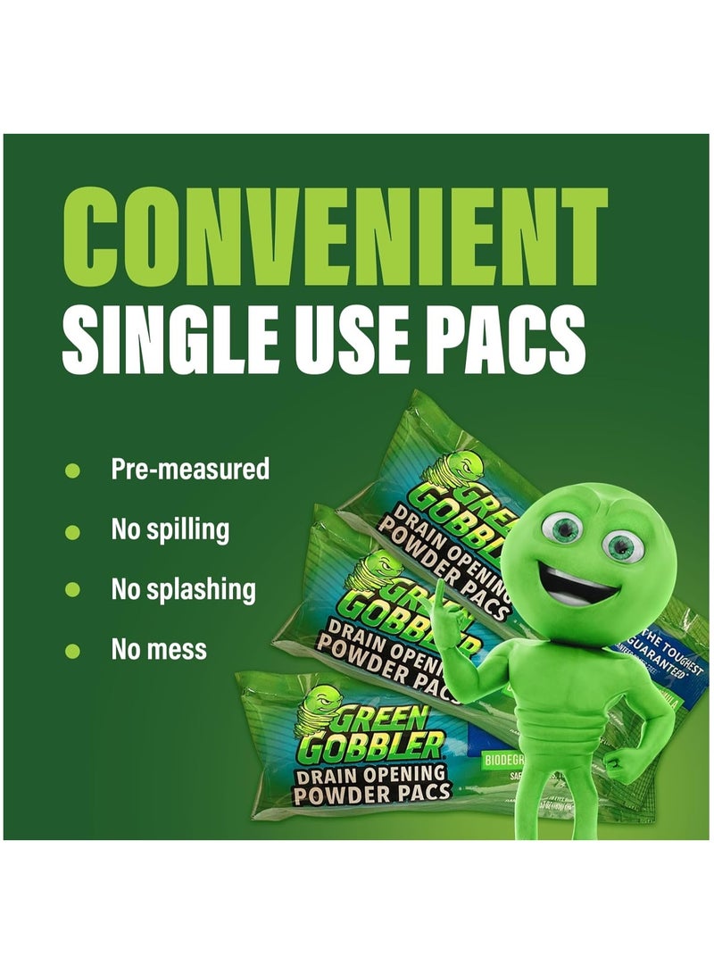 Green Gobbler Drain Opening Powder Packs 3 Pack + 1 Stick | Powerful Clog Remover for Kitchen Sink, Bathroom & Toilet | Bleach-Free Pipe Cleaner Safe for Septic & Plumbing Systems - Image 3