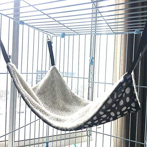 AKIRO for Kitten Cat Cage Cage Hammock, Hanging Bed Round Dot Tower Zebra Leopard Pattern Warm Pet Hammock, Soft Plush Hanging Cat Bed Mat Winter Warm Cotton - Image 5