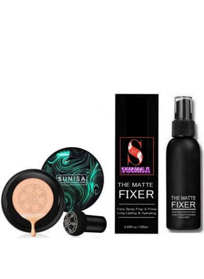 SUNISA Bb And Cc Cream Foundation With Mushroom Head Air Cushion 20G And 1 The Matte Fixer (Pack Of 2) - Image 1