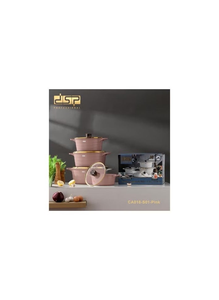 DSP Hot Sale Professional Cookware Set Household Cooking Pot Casserole Soup Pot 16-piece Combination Pot Set