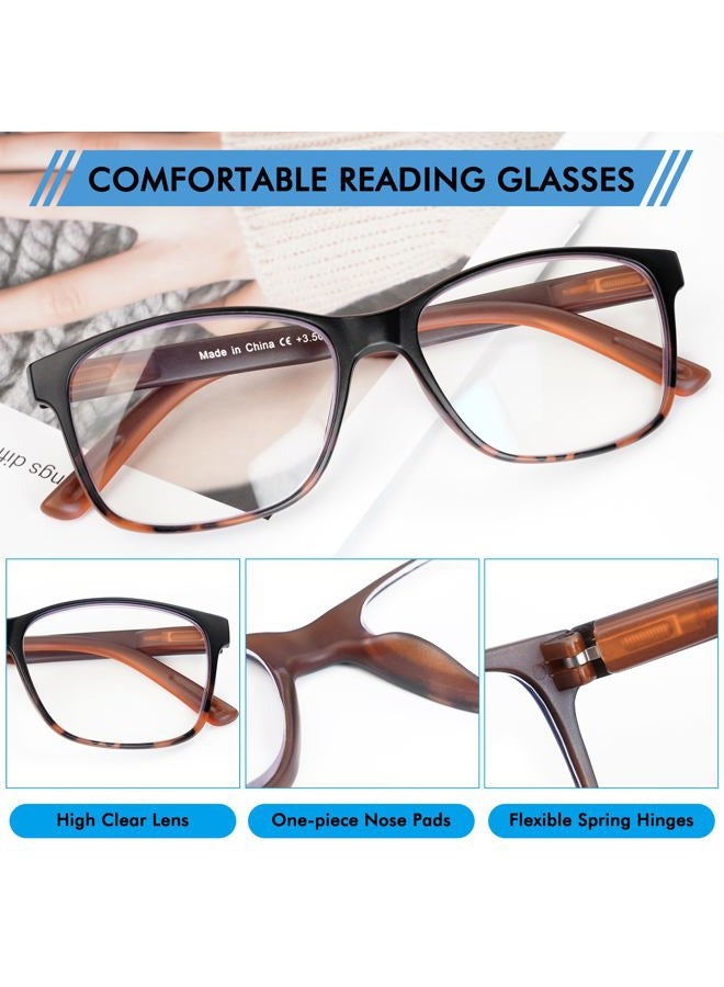 MOZVND 5 Pack Blue Light Blocking Reading Glasses for Men with Spring Hinge 2.5 Fashion Large Wide Computer Readers for Men - Image 5