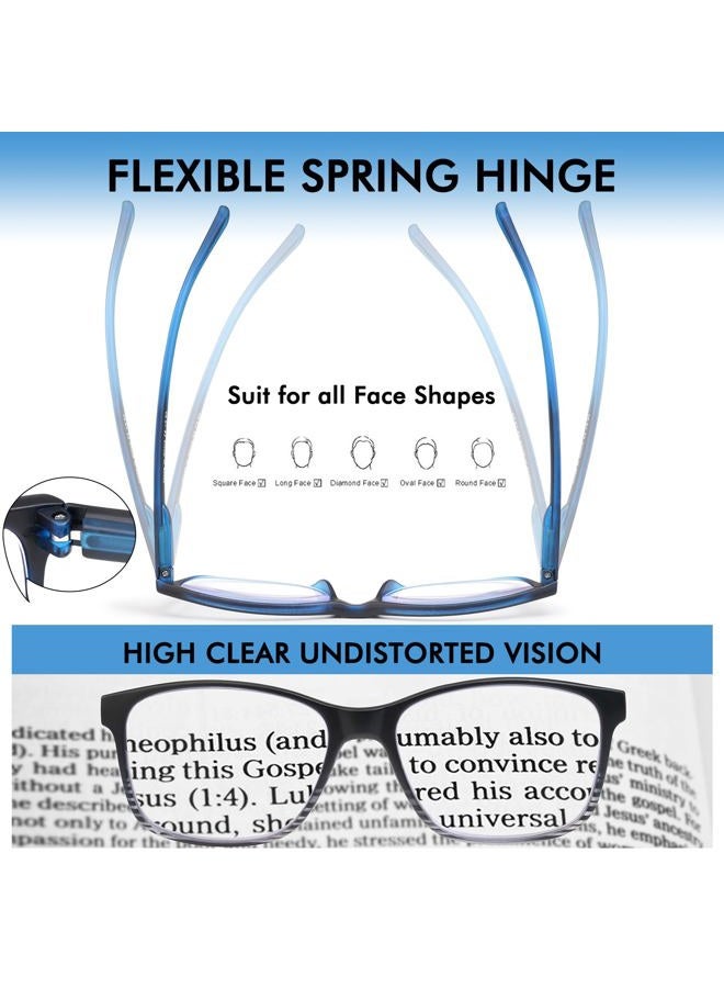 MOZVND 5 Pack Blue Light Blocking Reading Glasses for Men with Spring Hinge 2.5 Fashion Large Wide Computer Readers for Men - Image 4