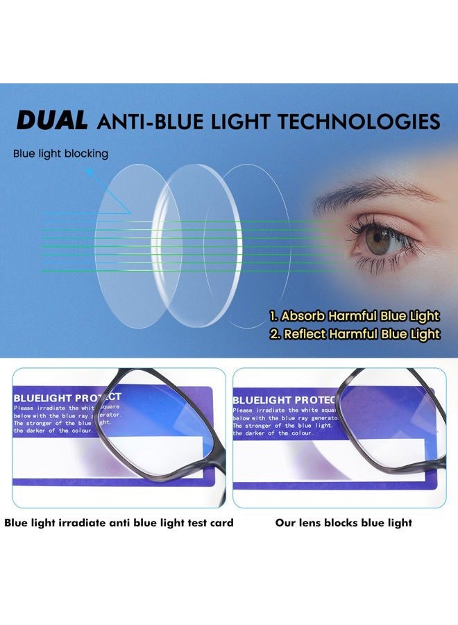 MOZVND 5 Pack Blue Light Blocking Reading Glasses for Men with Spring Hinge 2.5 Fashion Large Wide Computer Readers for Men - Image 3