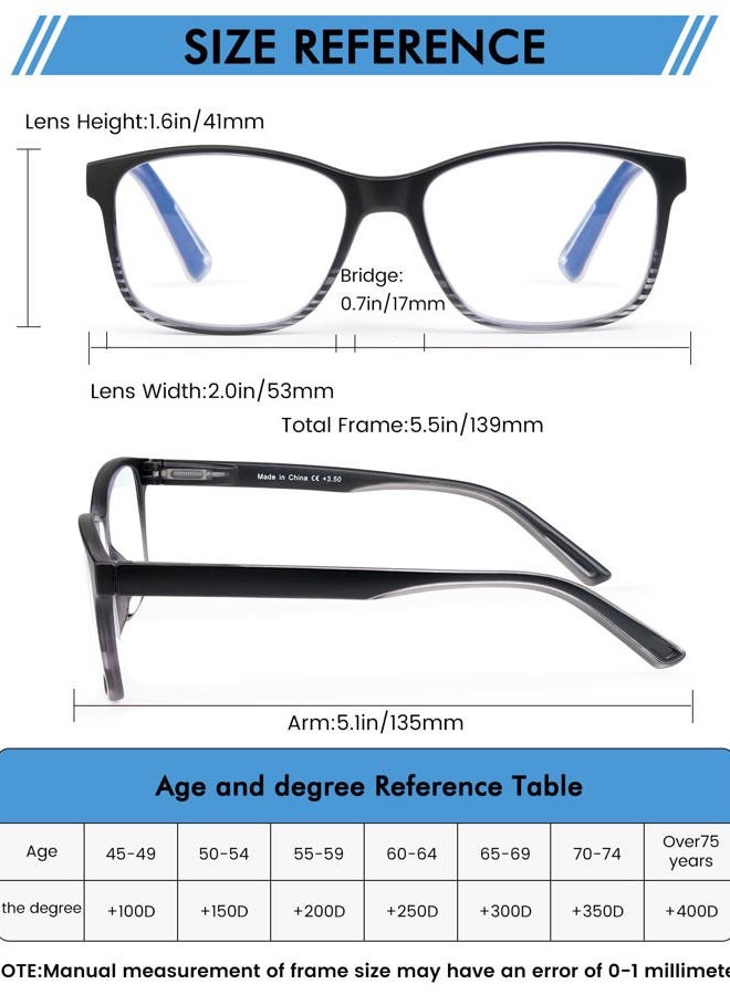 MOZVND 5 Pack Blue Light Blocking Reading Glasses for Men with Spring Hinge 2.5 Fashion Large Wide Computer Readers for Men - Image 2