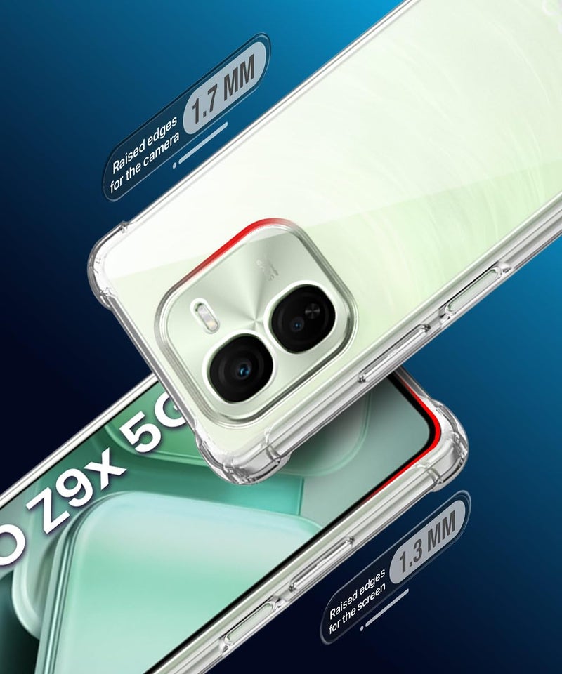 WOW IMAGINE Clear Back Cover Case for iQOO Z9x 5G | Shockproof Soft TPU Case | Cushioned Edges for Ultimate Protection Back Cover Case - Transparent - Image 5