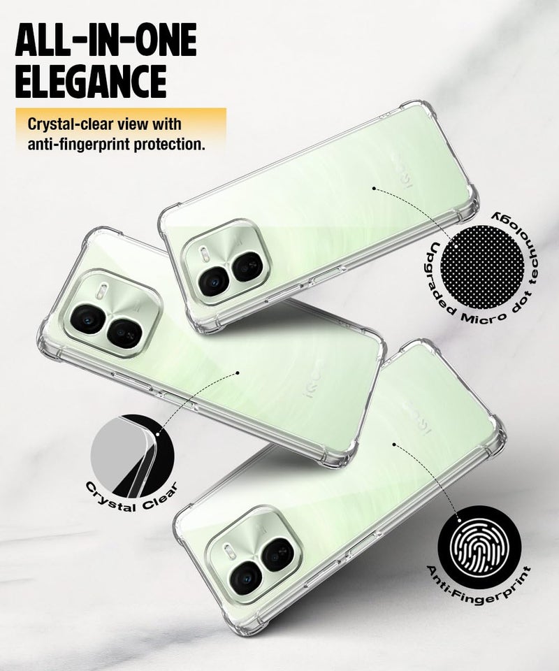 WOW IMAGINE Clear Back Cover Case for iQOO Z9x 5G | Shockproof Soft TPU Case | Cushioned Edges for Ultimate Protection Back Cover Case - Transparent - Image 4