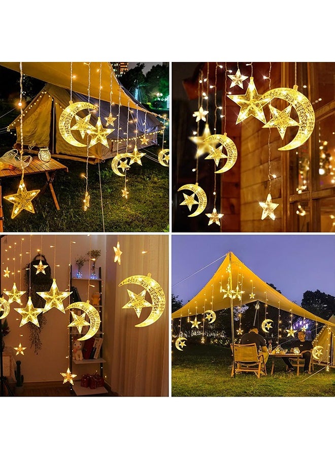 Yoawllty Ramadan Lights,Ramadan Night Lights,Ramadan Decorations,Ramadan Star Moon Decorative Lights for Home and Party(12 Lights Strings)  - Image 3
