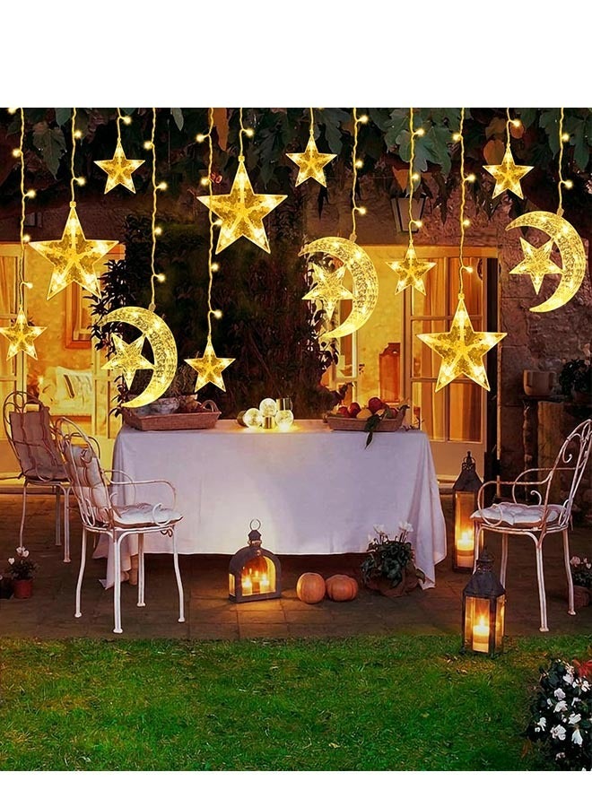 يواوليتي أضواء زينة، أضواء زينة ليلية، أضواء زينة، أضواء زينة على شكل نجوم وقمر للمنزل (12 سلسلة أضواء) - Image 2