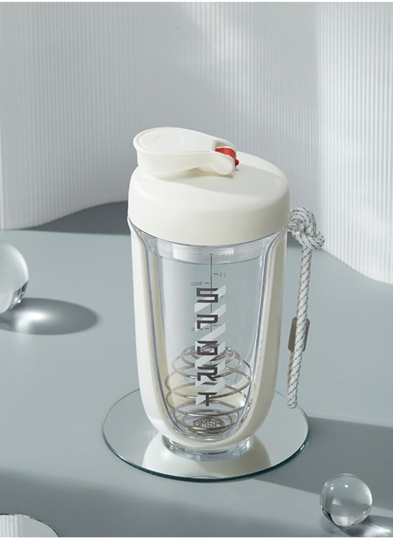 OHAHO - 20 oz Protein Shaker Bottle, Leakproof Shaker Cups for Protein Shakes, BPA-Free Blender Bottle with Mixing Ball, Ideal for Gym, Fitness, and Smoothie(White） - Image 1