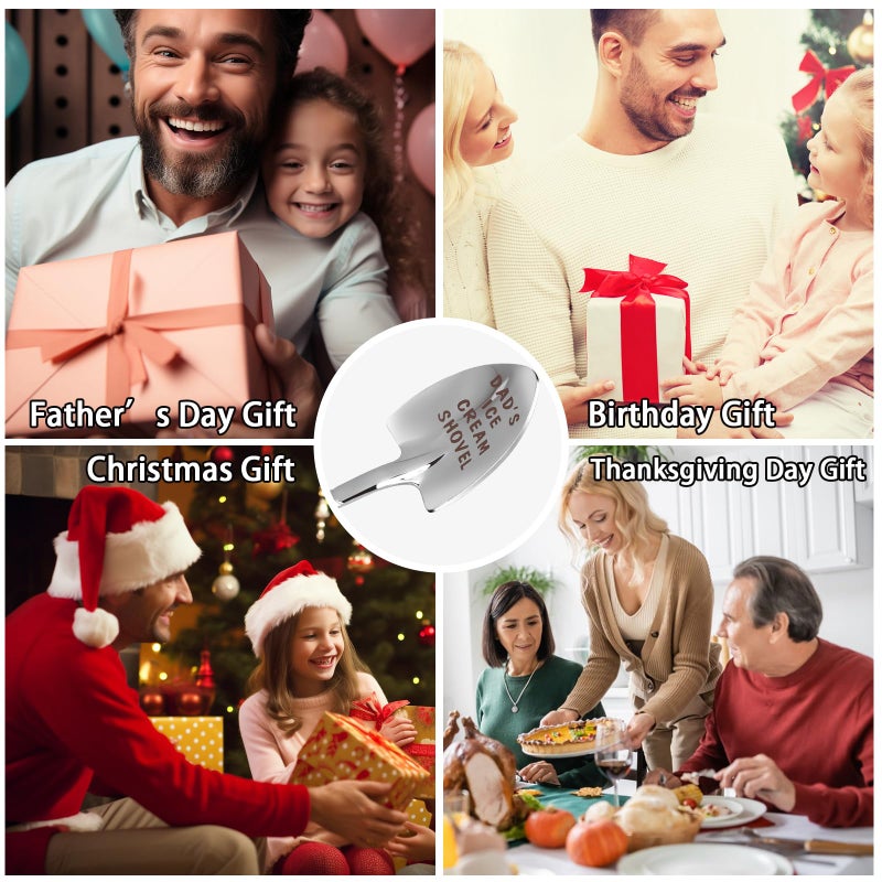 stormroo Dad Gifts - Gifts for dad from Daughter. Valentine's Day Gifts for dad Ice Cream Spoon Scoop for Ice Cream Lovers, Father birthday Gifts Funny Engraved Stainless Steel Shovel - Image 3