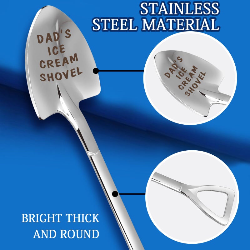 stormroo Dad Gifts - Gifts for dad from Daughter. Valentine's Day Gifts for dad Ice Cream Spoon Scoop for Ice Cream Lovers, Father birthday Gifts Funny Engraved Stainless Steel Shovel - Image 4