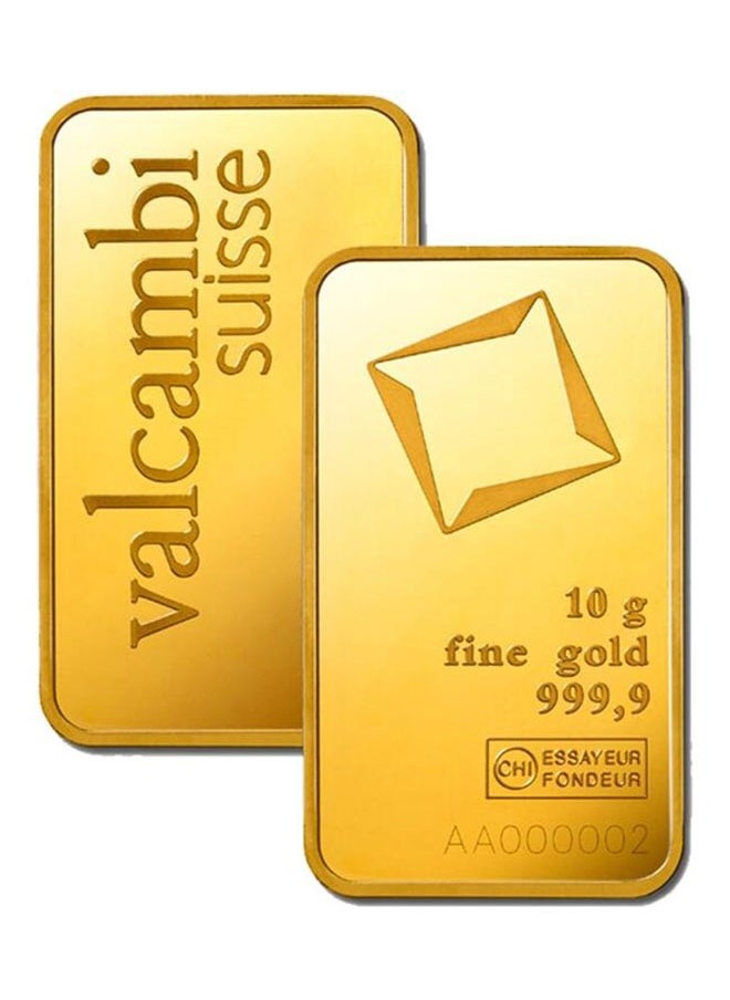 valcambi - Valcambi Suisse 10g Pure 999.9 Fine Gold Bar 24KT - 10 Grams - Image 1