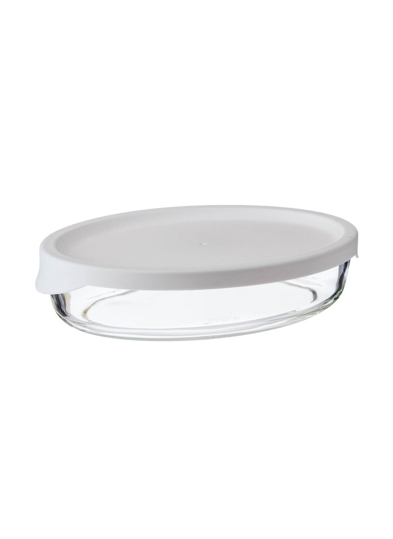 Dania Oval Tray With A Plastic Cover White Color 0.7 Liter  - Image 1