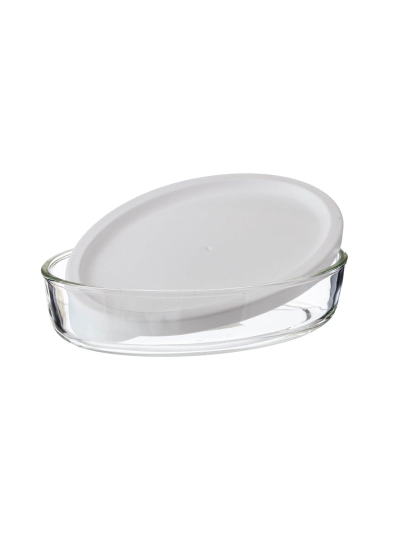 Dania Oval Tray With A Plastic Cover White Color 0.7 Liter  - Image 2