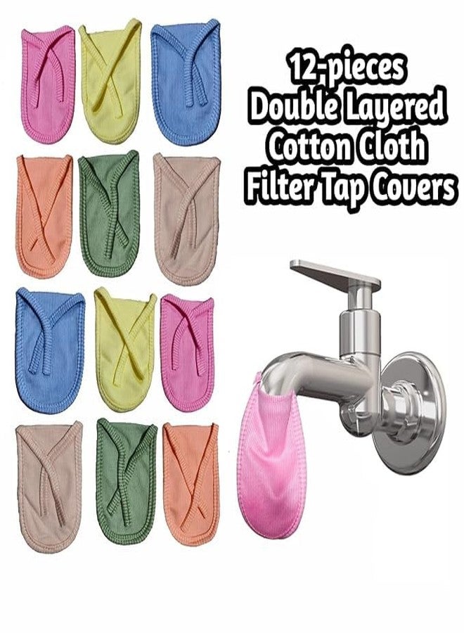 KIYASU 12-Piece Reusable Cotton Water Filter Tap Covers - Double-Layer Cloth for Natural Filtration - Non-Electric & Eco-Friendly - Universal Fit for Home, Kitchen & Public Drinking Taps (Multicolor) - Image 2