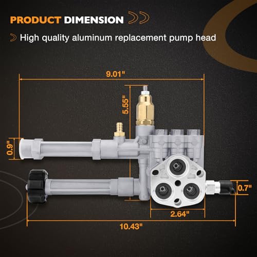 HQPASFY AR42940 Pressure Washer Pump Head Aluminum Compatible with Troy Bilt AR Pump RMW2G20, RMW2G24, RMW2G25, SRMW2.2G26 Pump Head Replaces AR42518 AR43061 - Image 3