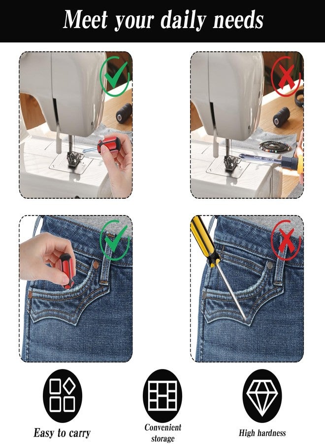 oruola مفك براغي قصير مسطح من Oruola، 6 قطع، مفك براغي قصير بلونين، مفكات براغي مسطحة وفيليبس، لمقبض الباب وإصلاح الأثاث ومشاريع الخياطة DIY (بطول 8 سم) - Image 4
