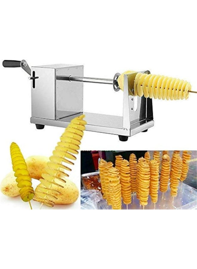 Stainless Steel Potato Manual Twisted Spiral Cutter/Slicer Batata Machine For Home/Restaurant - Image 1