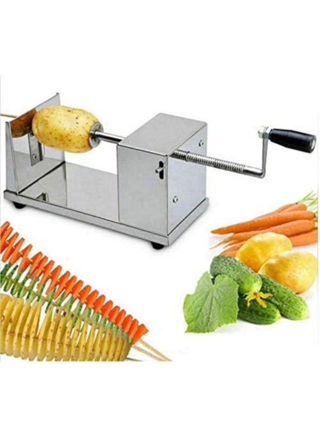 Stainless Steel Potato Manual Twisted Spiral Cutter/Slicer Batata Machine For Home/Restaurant - Image 3