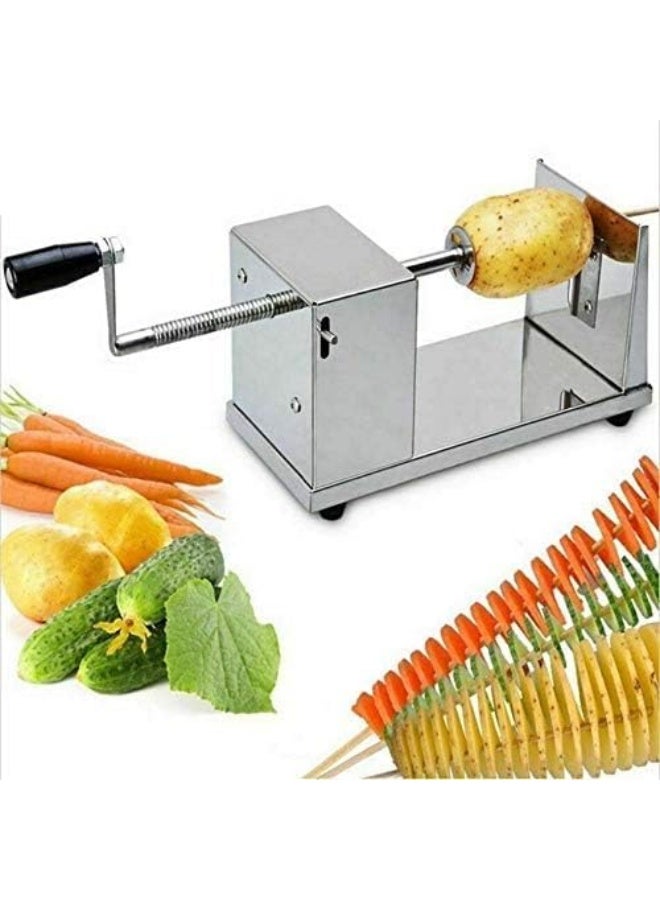 Stainless Steel Potato Manual Twisted Spiral Cutter/Slicer Batata Machine For Home/Restaurant - Image 2