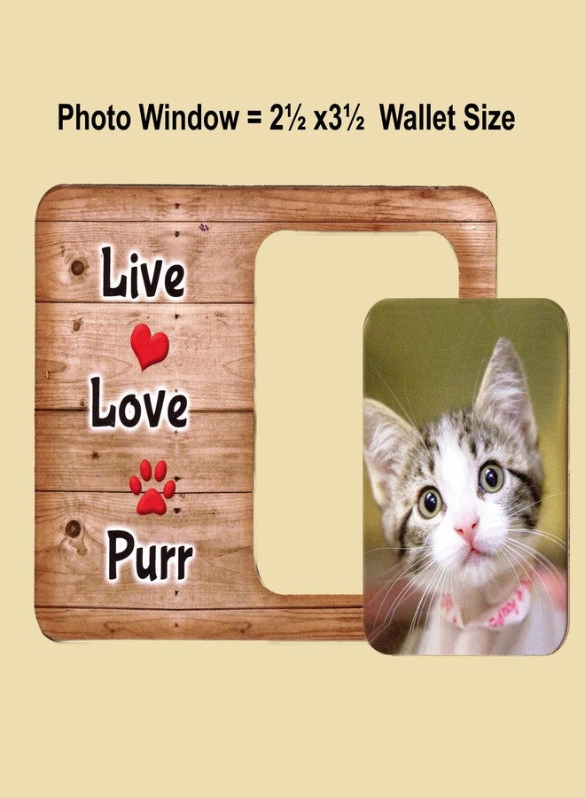 Expressly Yours! Photo Expressions "Live Love Purr" Picture Frame Gifts for Cat Lovers, Compact Size to Keep Memories Close, Holds Wallet Size Photo, Versatile Display Options - Use Easel or Magnetic - Image 5