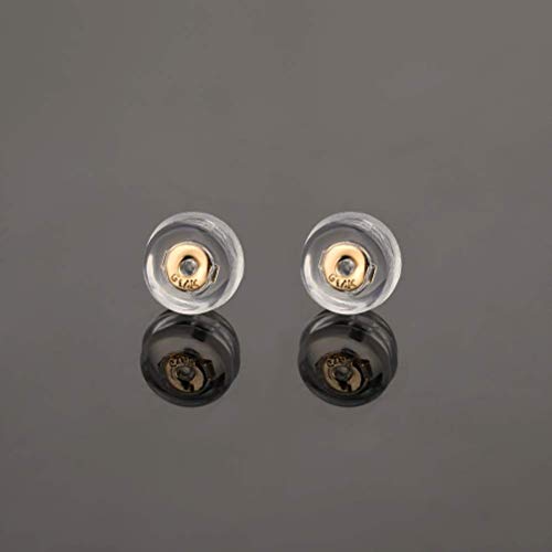 VOLUKA 14K Gold Silicone Earring Backs Replacement | Rubber Earrings Backs for Studs |Plastic Earring Backing Secure (1 Pair 14K Gold) - Image 5