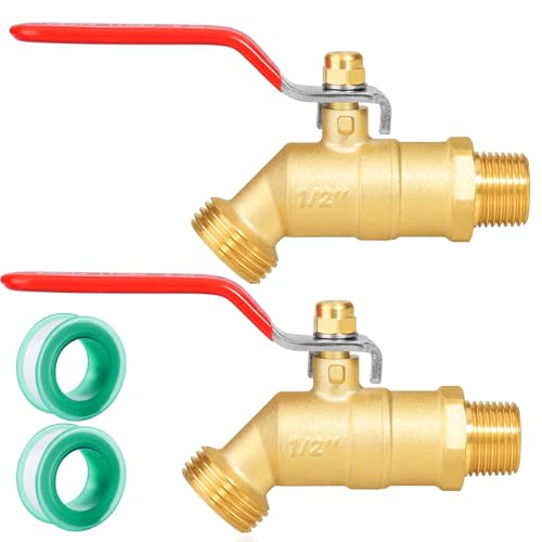 SIGURANTA 14Turn HeavyDuty Brass Outdoor Spigot 12 Male NPT Inlet 34 Male GHT Hose Outlet HighFlow Sillcock Hose Bibb Valve for Garden Watering Long Handle 2PCS - Image 1