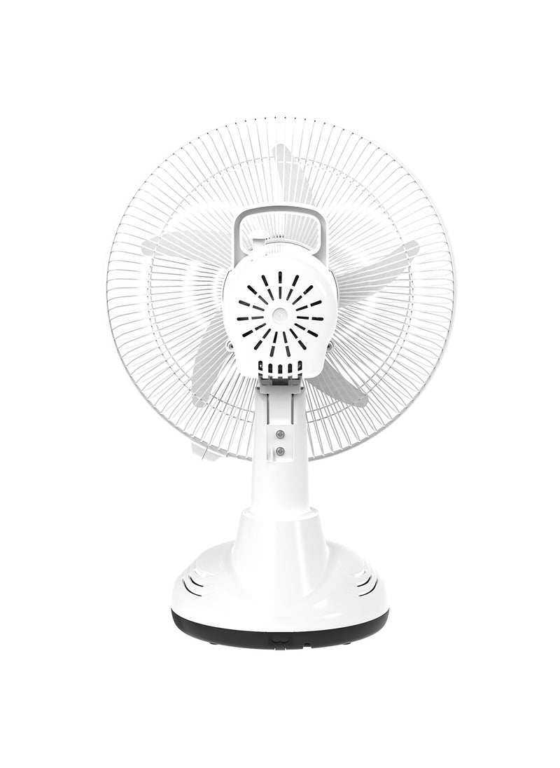 Feilex Table Fan 12" Rechargeable 2 Speed AC/DC، White  - Image 4